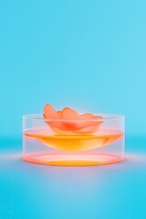 Poster - conceptual render of synthetic bacteria glowing in petri dish emphasizing power of bioengineering in medical applications