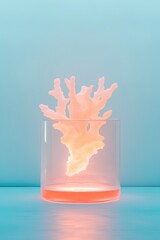 Poster - conceptual render of synthetic bacteria glowing in petri dish emphasizing power of bioengineering in medical applications
