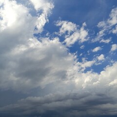 Wall Mural - partly cloudy sky beautiful rain clouds.