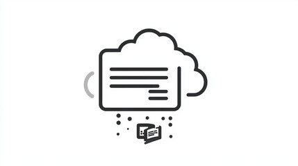 Poster - Database network server and cloud storage color line vector icon of internet technology. Data server pictogram of backup storage and database exchange, digital information and files transfer line icon