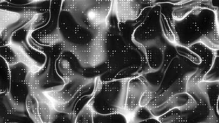 Poster - Dynamic Abstract Composition: Swirling Patterns and Textures in Monochrome with Glimmers of Light