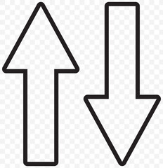 Aufkleber - Up and Down Arrows icon vector isolated on white background, logo concept of Up and Down Arrows sign on transparent background, black filled symbol. EPS 10. 