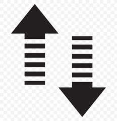 Aufkleber - Up and Down Arrows icon vector isolated on white background, logo concept of Up and Down Arrows sign on transparent background, black filled symbol. EPS 10. 