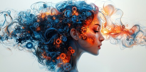 Poster - Stock. Stocke. Stock girl artwork. Educational technology in the future. Graphic Art