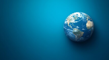 earth globe on deep blue background world map with copy space planet earth global view