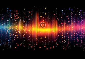 Poster - Modern Loudspeaker Design Featured Against A Dark Background With Sound Waves