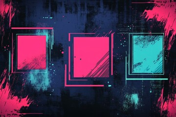 Poster - Brightly colored abstract artwork featuring geometric shapes and energetic brush strokes