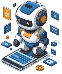 Poster - A concept where individuals converse with an AI assistant, asking queries and getting answers