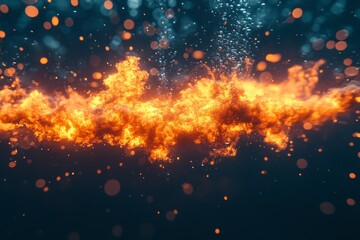 Aufkleber - Flames rise and dance under water, creating a stunning contrast of fire and fluidity in a mesmerizing display of elements
