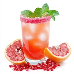 Wall Mural - tangy juice with grapefruit and pomegranate