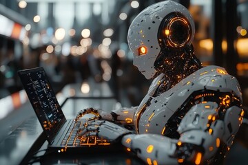 Poster - An AI chat bot engages with a businessman, offering a smart approach to tackle business challenges