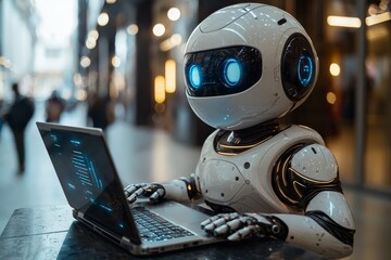 Poster - The AI chatbot interacts with a businessman to offer a creative approach to tackling stock-related business challenges