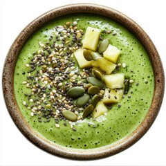 Wall Mural - thick green smoothie served in a bowl