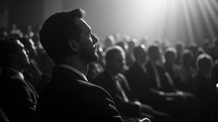 Canvas Print - Businessman Speaking to audience