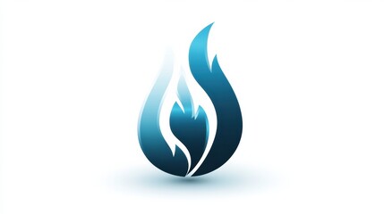 Aufkleber - Flame icon design featuring a stylized fire symbol with gradients in blue and teal shades showing modern minimalist aesthetics. Generative AI