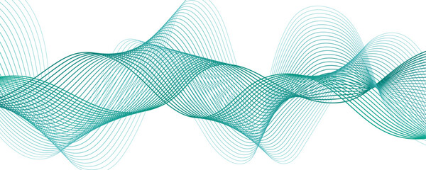Aufkleber - Abstract violet gradient lines in the shape of a wave on a white background. Line blend curve waves flow futuristic background. Colorful Waves of Soft Gradient Lines in Motion