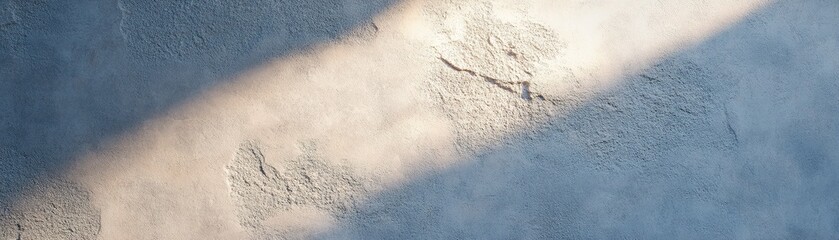 Poster - The rough texture of a concrete wall is illuminated by gentle, soft light, showcasing its surface details and natural imperfections during the late afternoon
