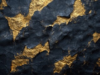 Wall Mural - Black and Gold Rock Close Up