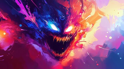 Wall Mural - Abstract Colorful Monster Digital Painting