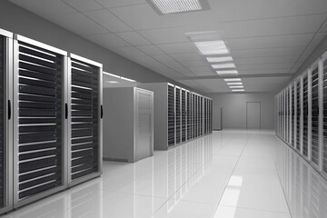 Aufkleber - Server room with multiple racks in a modern facility