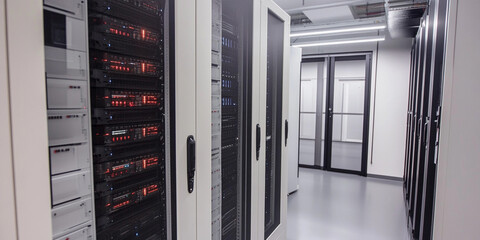 Aufkleber - Servers lined up in a modern data center facility