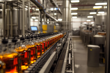 Poster - Bottling process in a beverage production facility