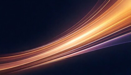 Poster - Golden light trails flowing on dark background