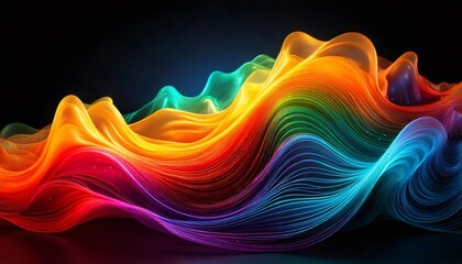 Poster - Colorful flowing waves creating a vibrant abstract design