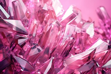Poster - Macro close up of pink crystals creating a beautiful abstract composition