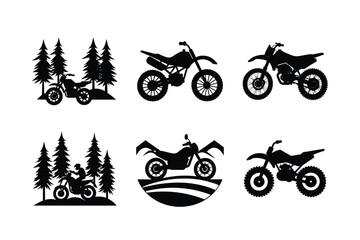 Wall Mural - Extreme off-road bike silhouette on white vector design