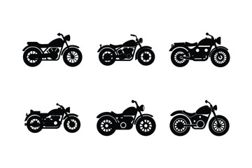 Wall Mural - Classic retro motorcycle silhouette isolated on white background