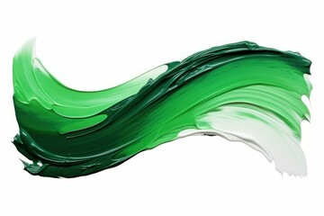 Poster - Green and white paint strokes creating a dynamic and textured visual effect on a white background