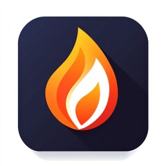 Leinwandbilder - Flame icon designed with vibrant colors for creative applications in digital art and branding. Generative AI