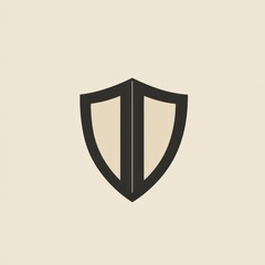 Poster - Shield design featuring a symmetrical shape and a simple color palette in a minimalist style. Generative AI