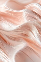 Poster - Rippled metallic textures in soft rose gold create a visually striking display with smooth waves and glimmering highlights. The composition emphasizes fluidity and elegance
