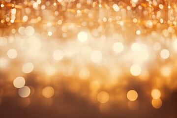 Poster - Blurred golden bokeh lights creating a festive christmas background