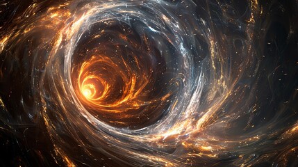 Wall Mural - Amazing space vortex. Glowing spiral in the center of the galaxy.