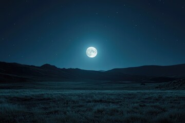 Wall Mural - full moon schining brightly at night
