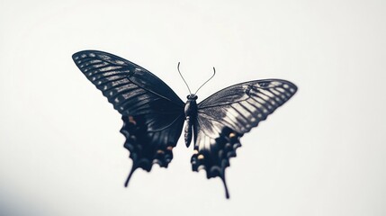 Sticker - Black and White Butterfly in Flight