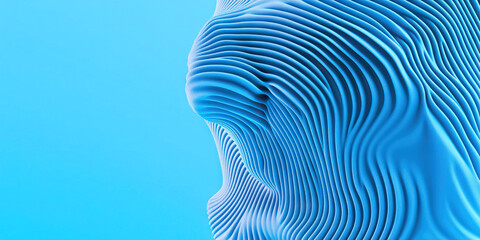 Poster - Abstract Light Blue Undulating Form Render