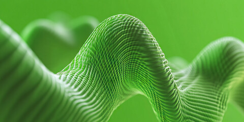 Poster - abstract green textured wave form
