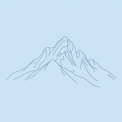 Poster - Vast mountain range showcases rugged peaks under clear blue sky with intricate details of natures beauty. Generative AI