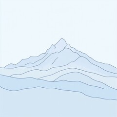 Poster - Majestic mountain silhouette with soft lines and gentle curves under a pale sky in a tranquil landscape. Generative AI