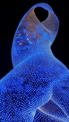 Poster - abstract digital network figure, big data visualization, artificial intelligence, neural connections