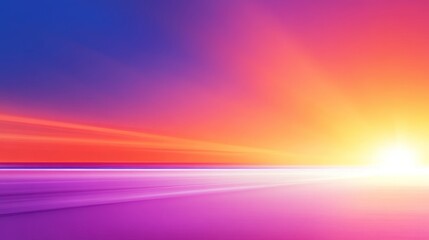 Wall Mural - vibrant sunset over a serene landscape with colorful gradients and smooth reflections on water