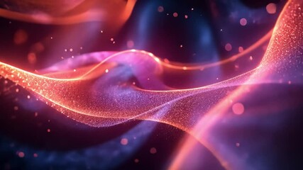 Poster - colorful abstract waves of light and particles in a gradient design with flowing motion and depth