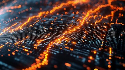 Poster - colorful digital network visualization featuring glowing data points and connection lines at night