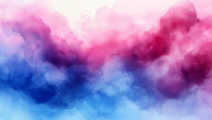 Poster - A vintage card and template design encompassing a fantasy-themed illustration with light pink, purple, and blue tones in a watercolor paper texture. The artwork uses pastel ink with a wet-looking