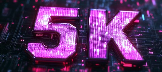 Aufkleber - vibrant 5k resolution display in glowing 3d numbers for digital creativity background
