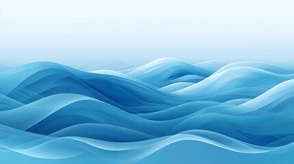 Wall Mural - serene blue ocean waves flowing gently under soft sky in elegant abstract design, consistency adapta